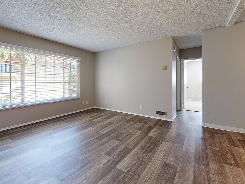 Vacant Two Bedroom Living Room at Park Villas Apartments in National City